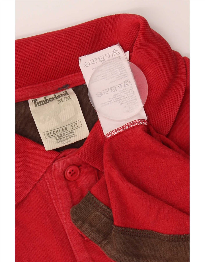 Timberland Langærmet herre poloskjorte med normal pasform Medium rød bomuld