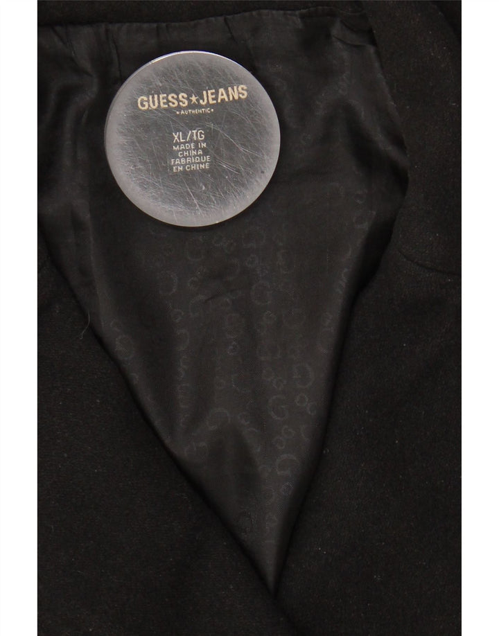GUESS Womens Pea Coat UK 18 XL Black Wool Vintage Guess and Second-Hand Guess from Messina Hembry 