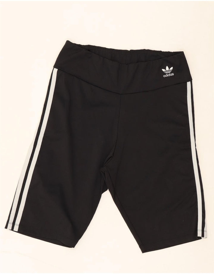 ADIDAS Womens Sport Shorts UK 14 Medium  Black Polyester Vintage Adidas and Second-Hand Adidas from Messina Hembry 