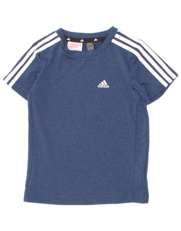 Adidas Boys Aeroready T-Shirt Top 2-3 År Blå Polyester