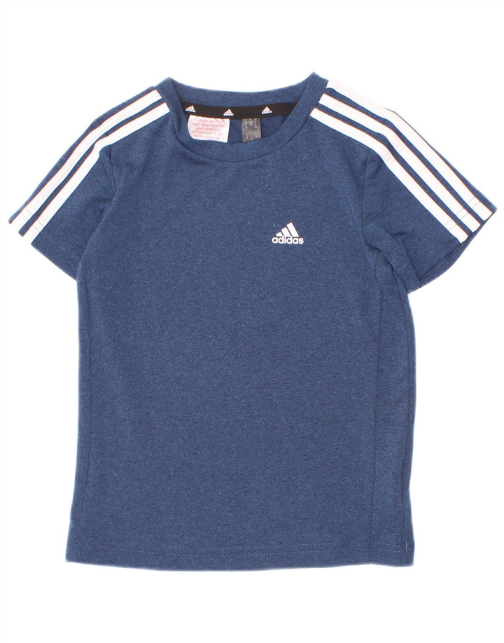 Adidas Boys Aeroready T-Shirt Top 2-3 År Blå Polyester
