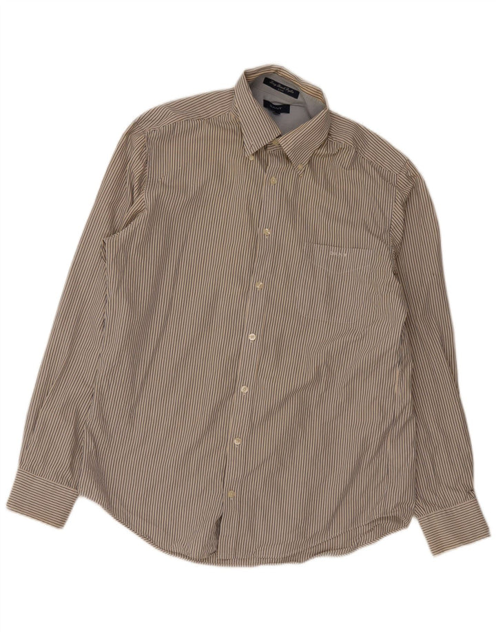 Gant Herre E-Z Fit skjorte stor beige nålestribet bomuld