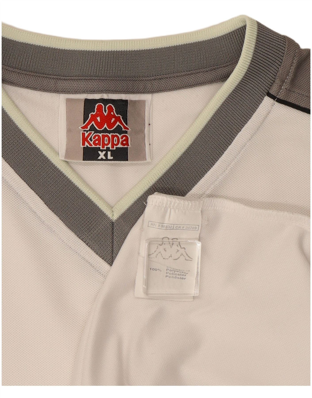 Kappa Boys T-Shirt Top 13-14 år XL Hvid Colourblock Polyester