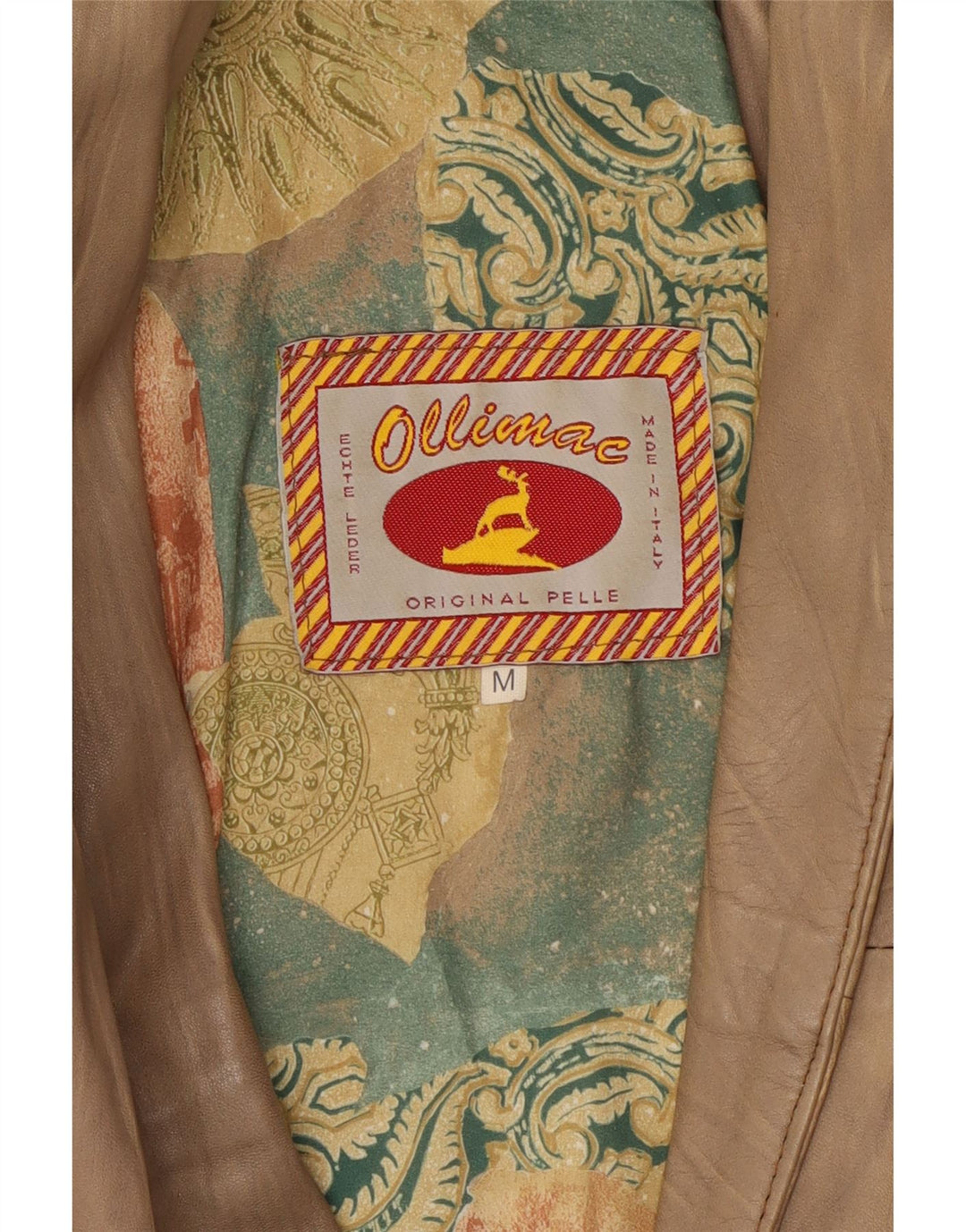 Vintage læderjakke til kvinder UK 14 Medium Beige Læder