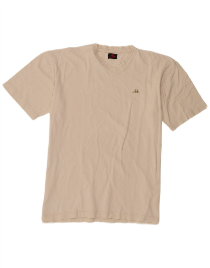Kappa Herre T-Shirt Top XL Beige Bomuld