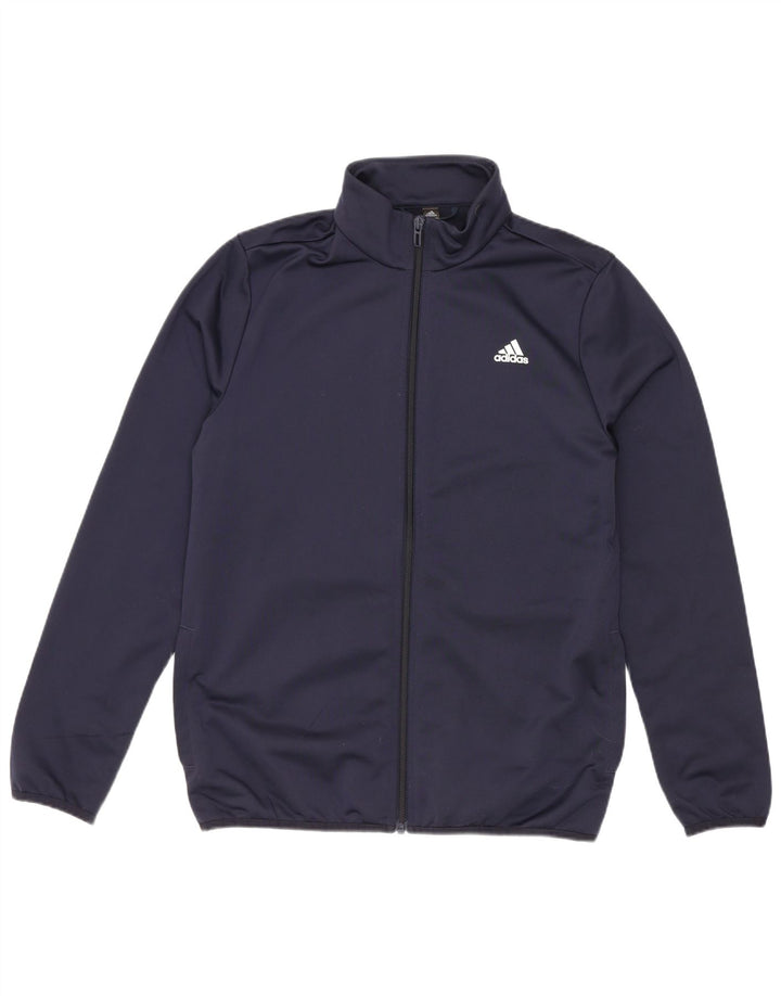 Adidas drenge grafisk træningsdragt topjakke 13-14 år marineblå polyester