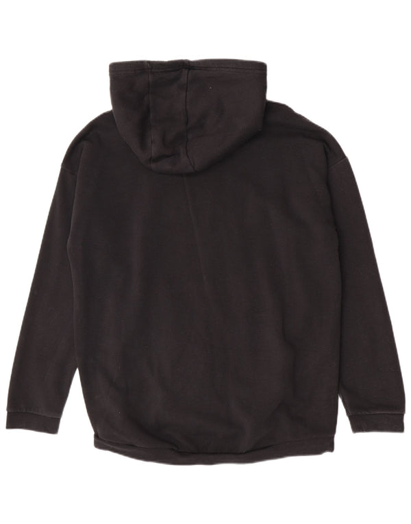 Adidas grafisk oversized hættetrøjetrøje til kvinder DK 12/14 medium sort bomuld