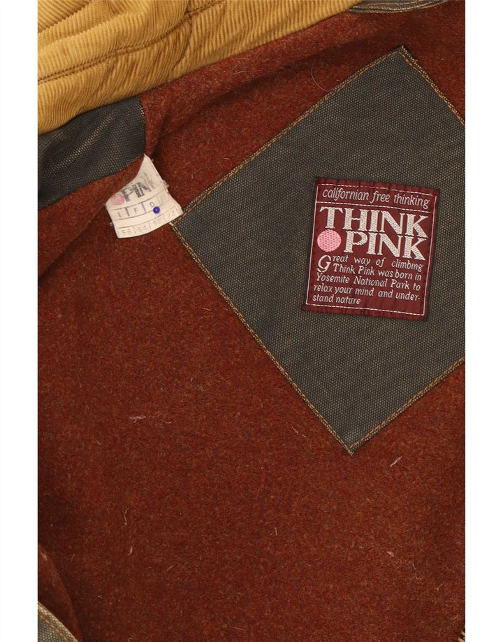Tænk Pink Herre Hooded Windbreaker Coat IT 56 3XL Grå
