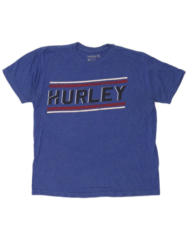 Hurley Herre Premium Fit Grafisk T-Shirt Top Stor Blå Polyester