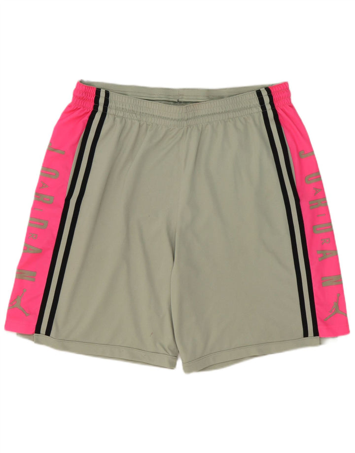 Jordan Herre grafiske sportsshorts 2XL Grå Colourblock Polyester