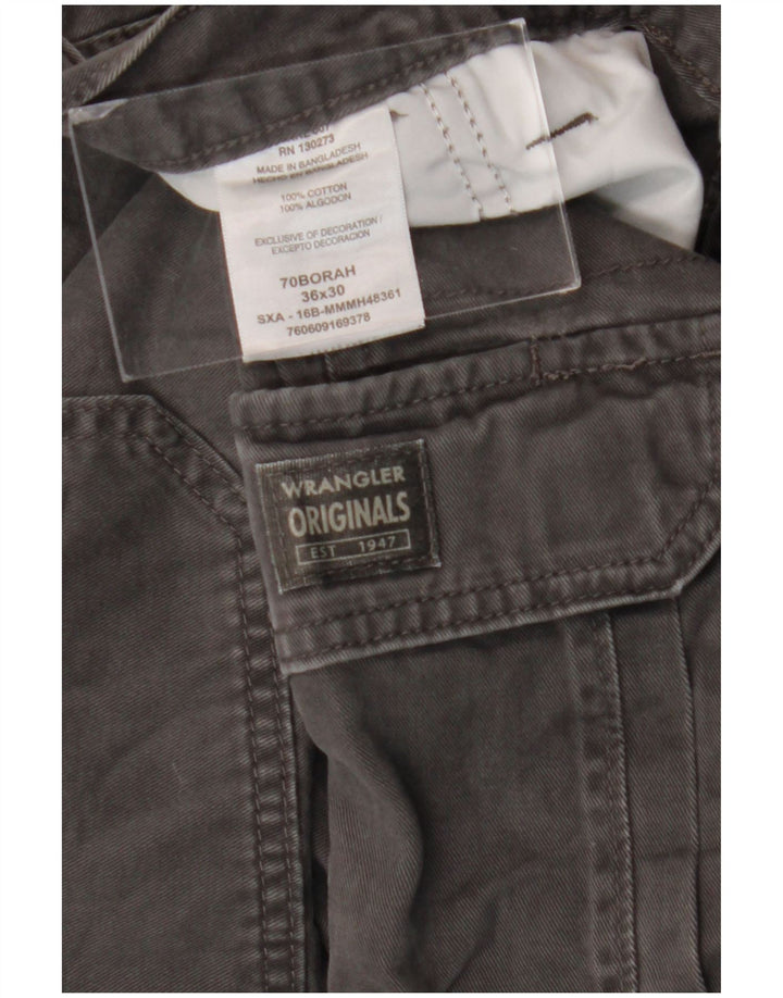 WRANGLER Straight Cargo bukser til mænd W36 L30 Grå bomuld