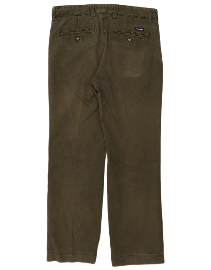 DOCKERS Straight Chino-bukser til mænd W34 L30 Khaki Bomuld