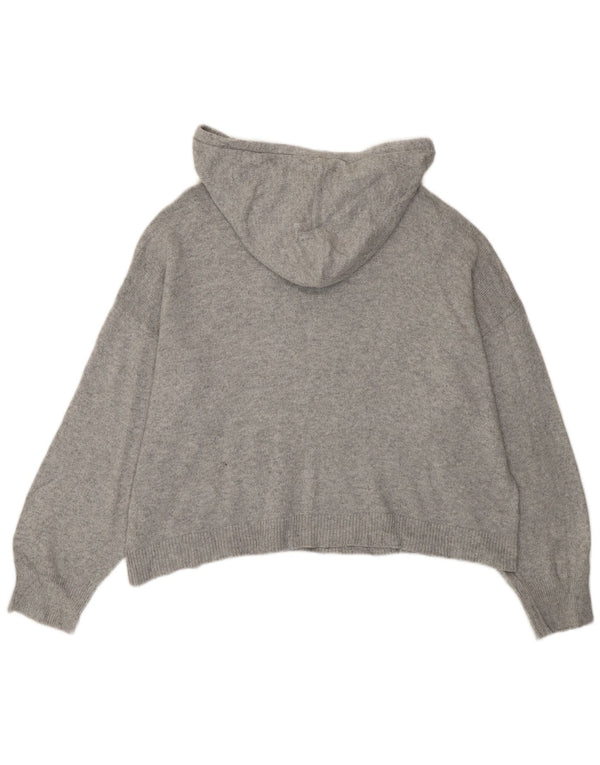 Tommy Hilfiger Dame Oversized Hoodie Jumper UK 18 XL Grå Bomuld