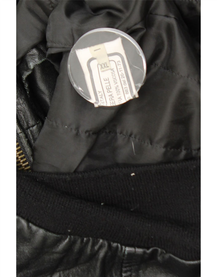 Vintage herre læderjakke UK 44 2XL sort læder