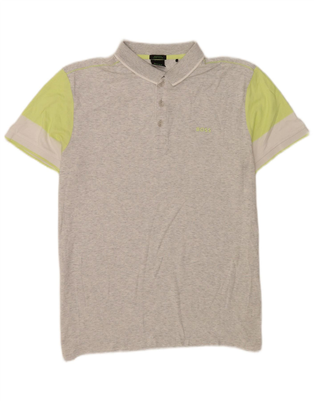 Hugo Boss Herre Regular Fit Polo Shirt Stor Grå Colourblock Bomuld