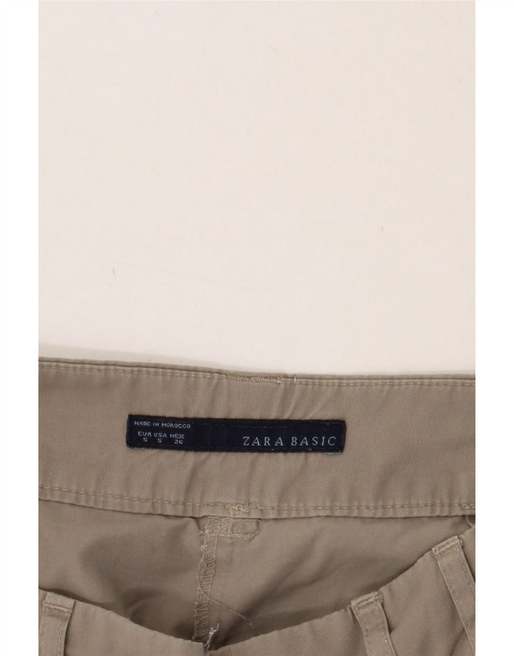 ZARA Womens Pegged Chino Trousers Small W26 L28 Grey Cotton Vintage Zara and Second-Hand Zara from Messina Hembry 