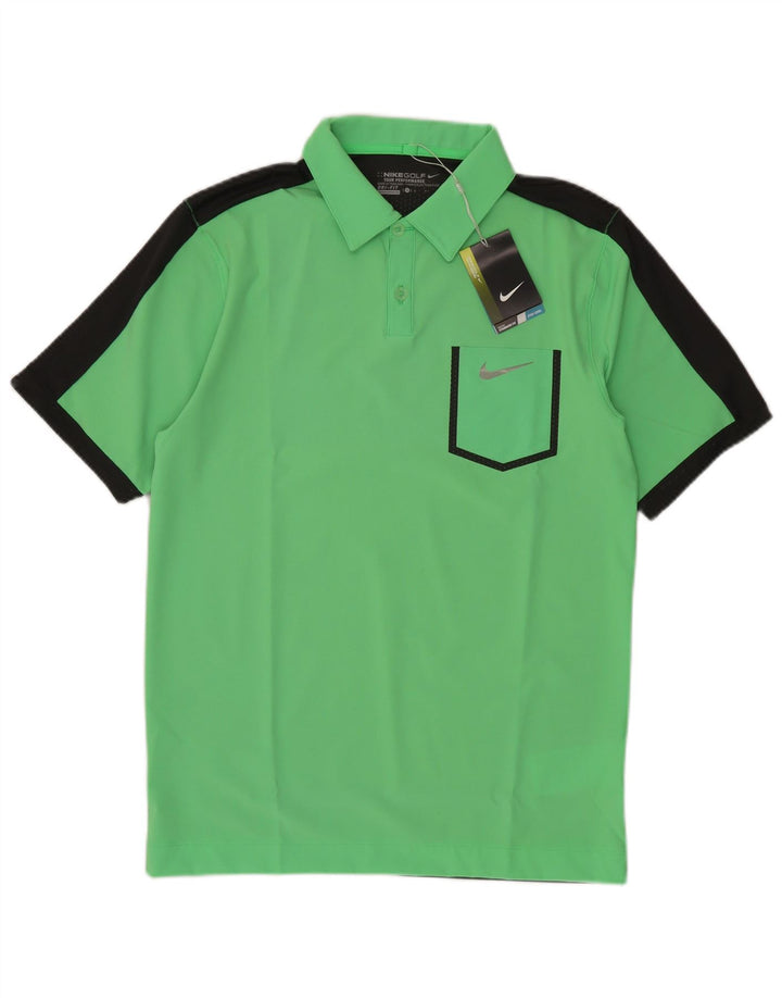 Nike Dri Fit poloshirt til mænd, lille grøn Colourblock Polyester