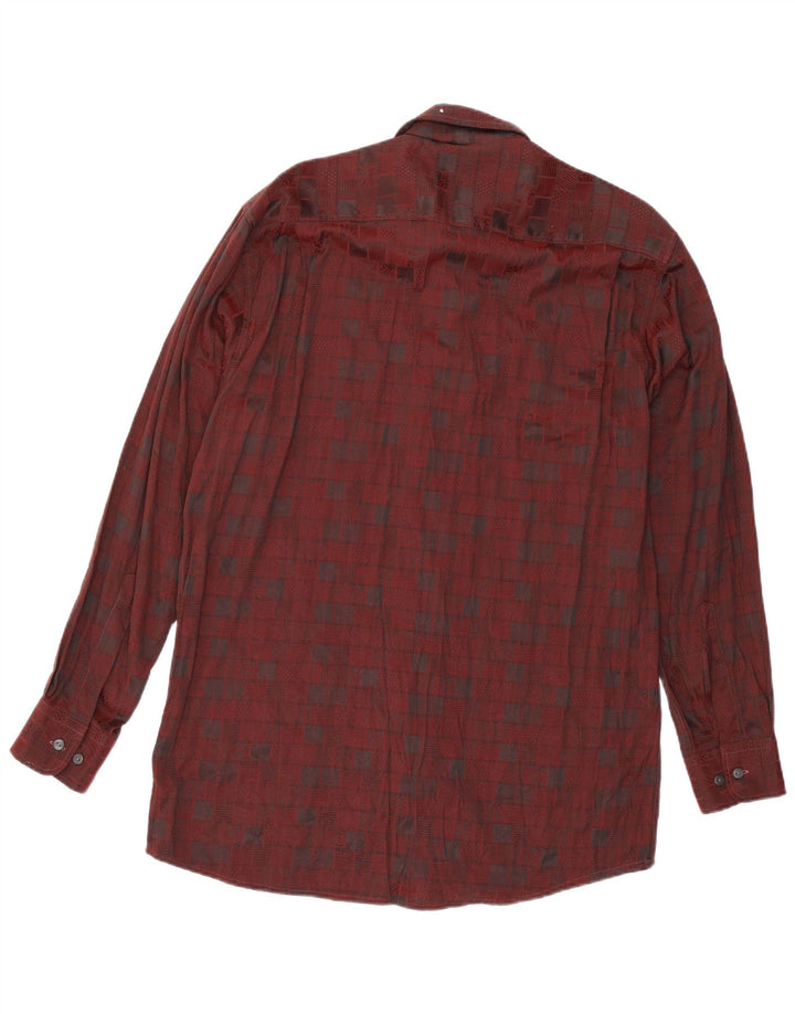 Canda herreskjorte str. 39/40 Medium Burgundy Geometric Viscose