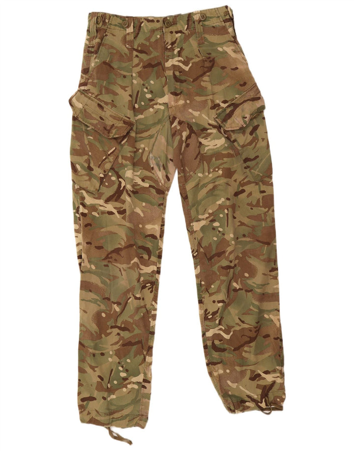 Vintage Straight Cargo Bukser til mænd W30 L32 Khaki Camouflage Polyester