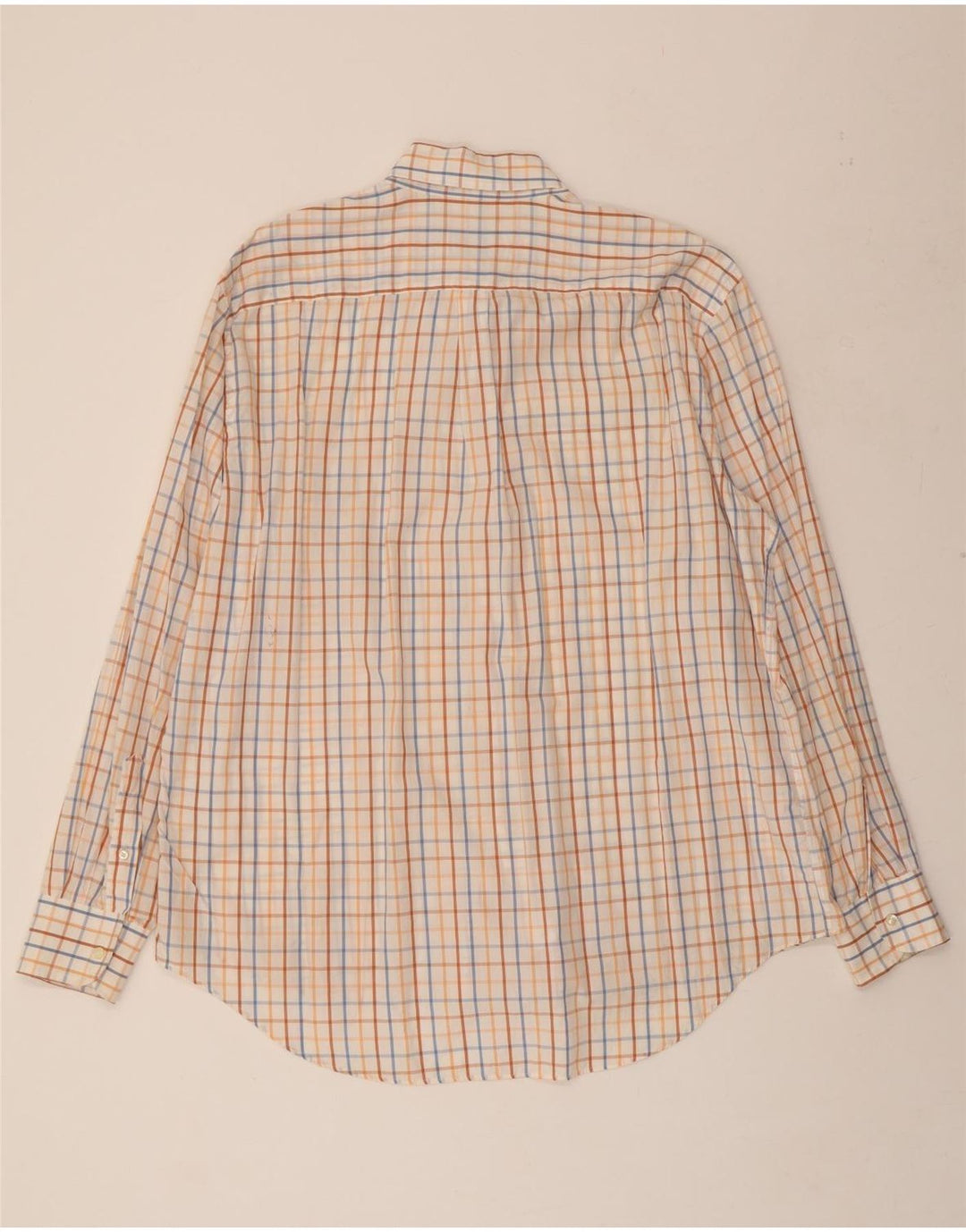 BALLANTYNE Mens Shirt XL Off White Check Cotton