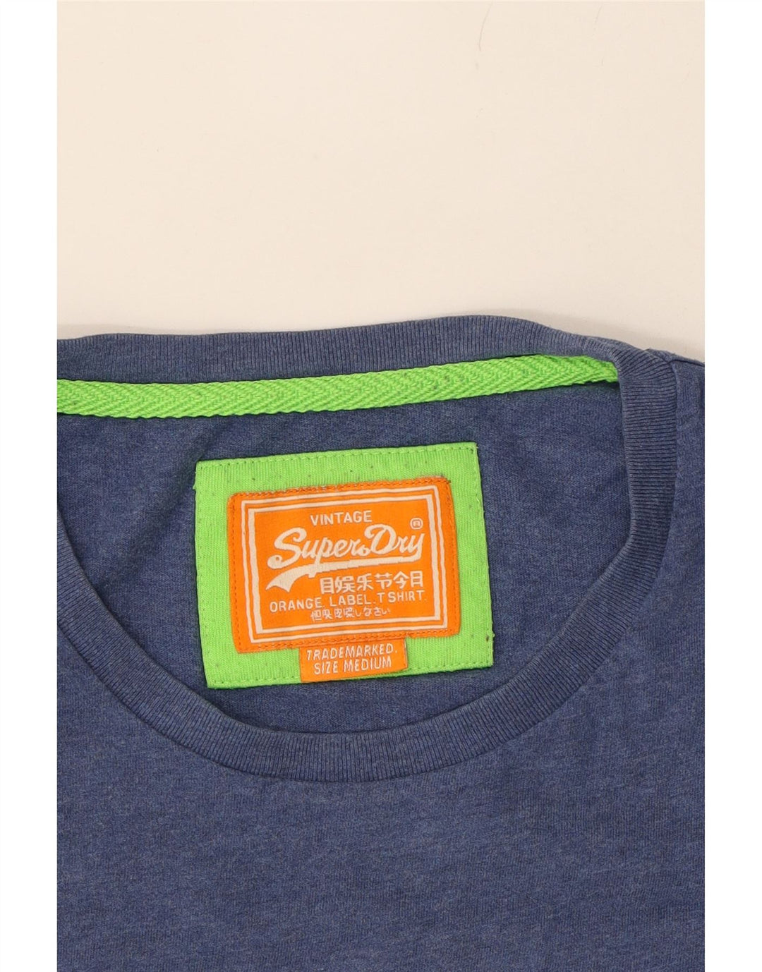 SUPERDRY Mens T-Shirt Top Medium Blue Cotton Vintage Superdry and Second-Hand Superdry from Messina Hembry 
