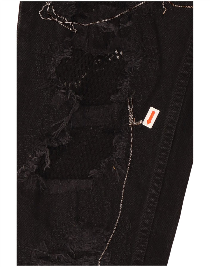 TOMMY HILFIGER Dame Distressed Tapered Jeans US 2 XS W25 L26 Sort