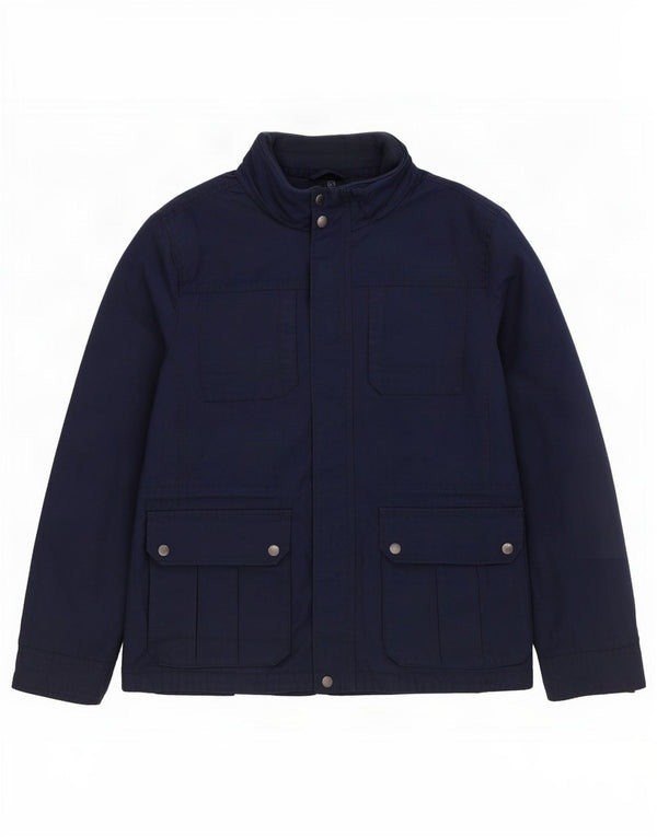 Fat Face Herre Hooded Utility Jacket UK 40 Large Navy Blue Polyester