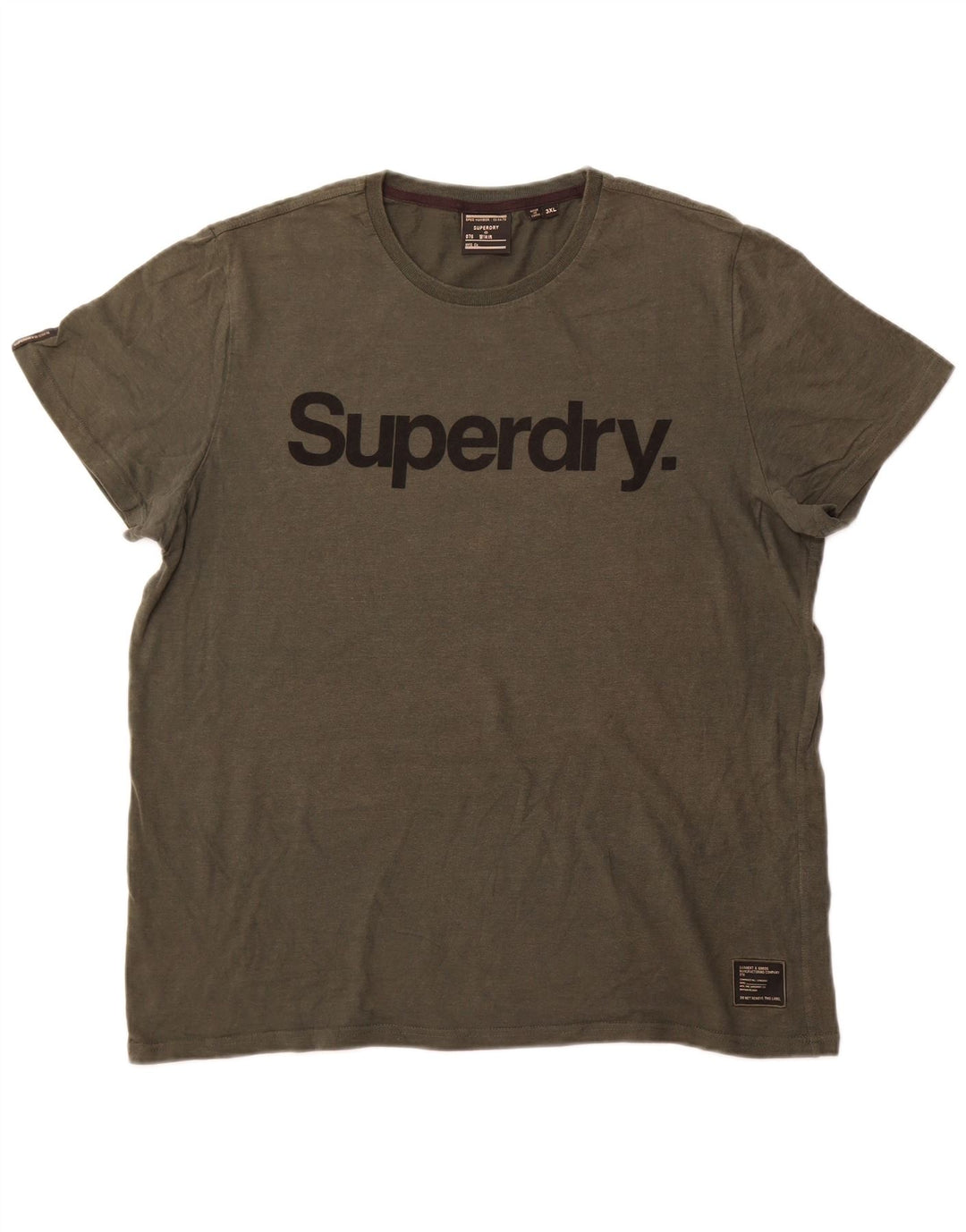 Superdry Herre grafisk T-shirt Top 3XL Khaki Bomuld