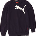 PUMA Mens Graphic Sweatshirt Jumper Small Navy Blue Cotton Vintage Puma and Second-Hand Puma from Messina Hembry 