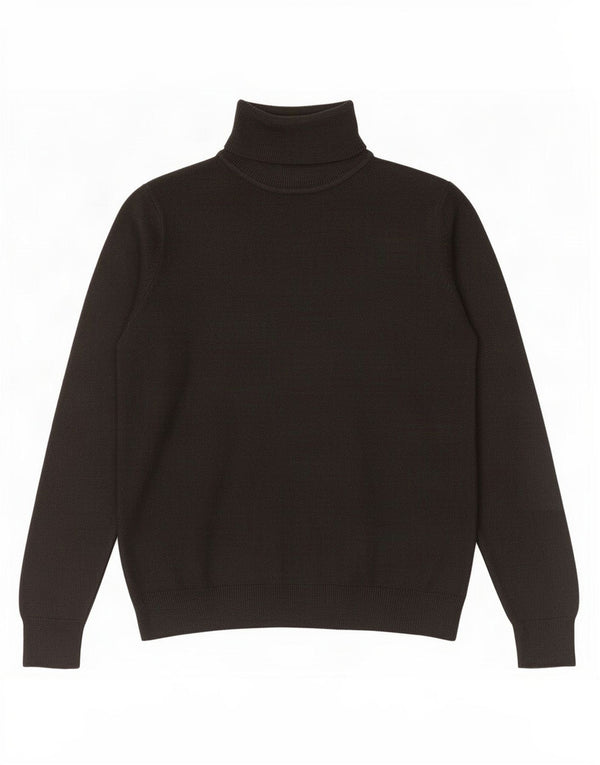 Marks & Spencer Dame Roll Neck Jumper Sweater UK 14 Large Grå Akryl