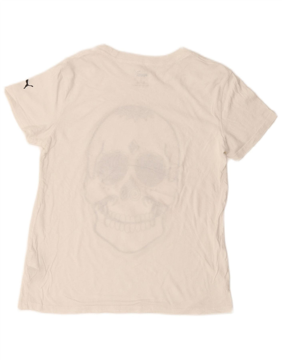 PUMA Grafisk T-shirt top til mænd, lille råhvid bomuld