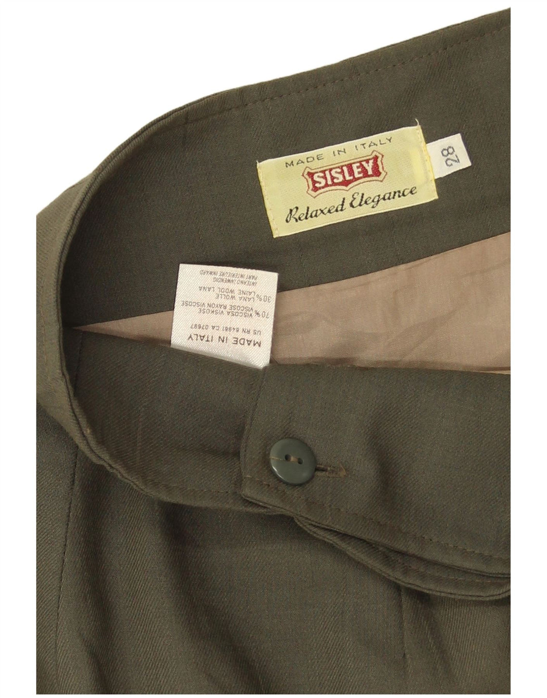Sisley Kvinder slå-om nederdel W28 Medium Khaki Viscose