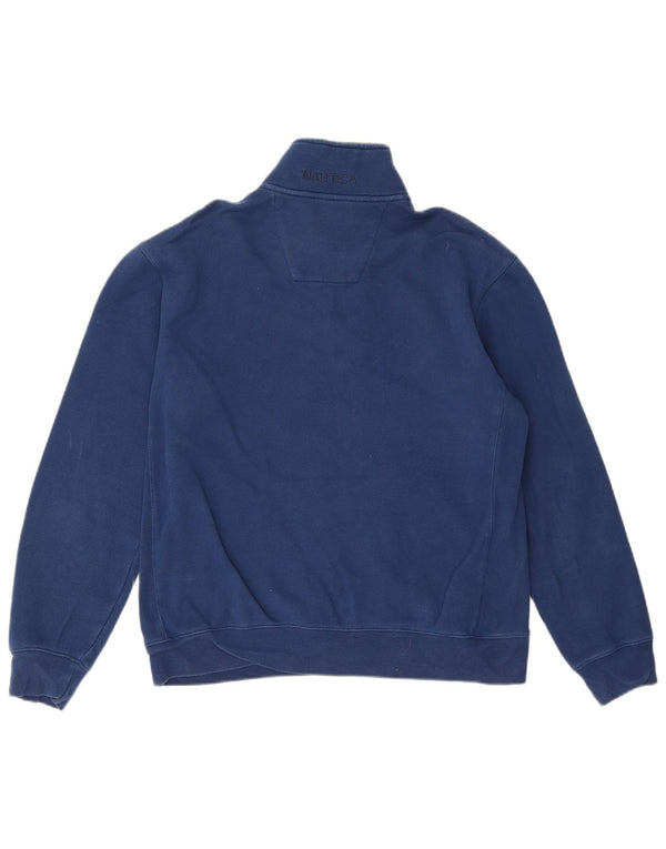 Nautica sweatshirt med lynlås til mænd, medium marineblå bomuld