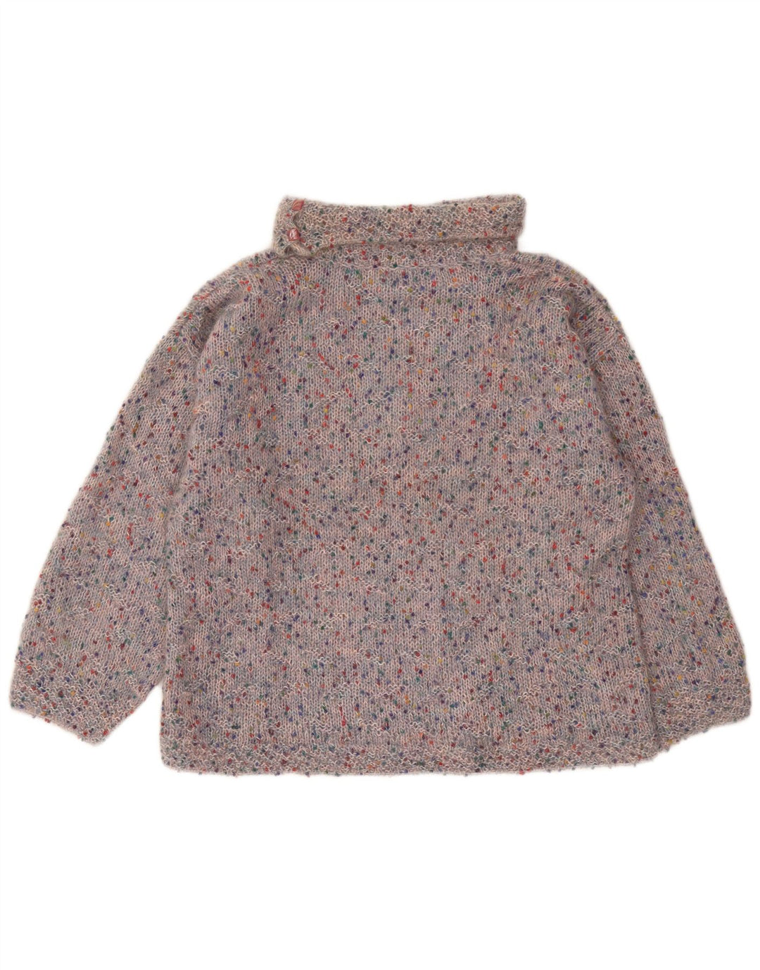 Vintage Dame Roll Neck Jumper Sweater UK 16 Large Multicolored Flecked