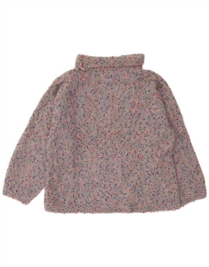 Vintage Dame Roll Neck Jumper Sweater UK 16 Large Multicolored Flecked