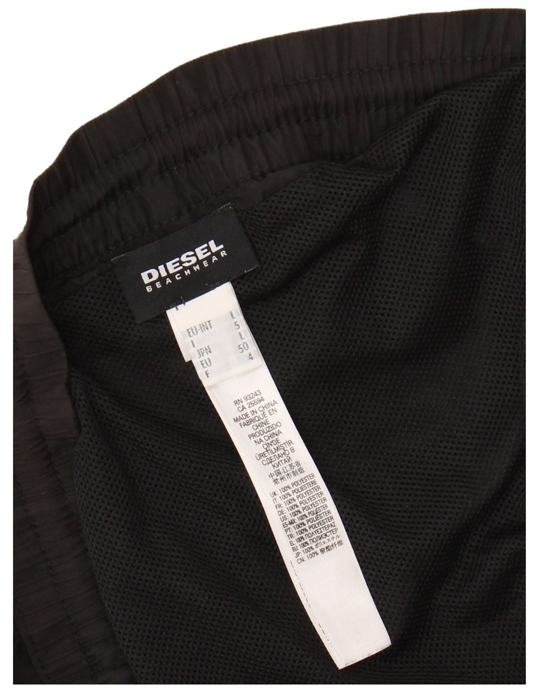 DIESEL Grafiske badeshorts til mænd EU 50 Large Black Polyester