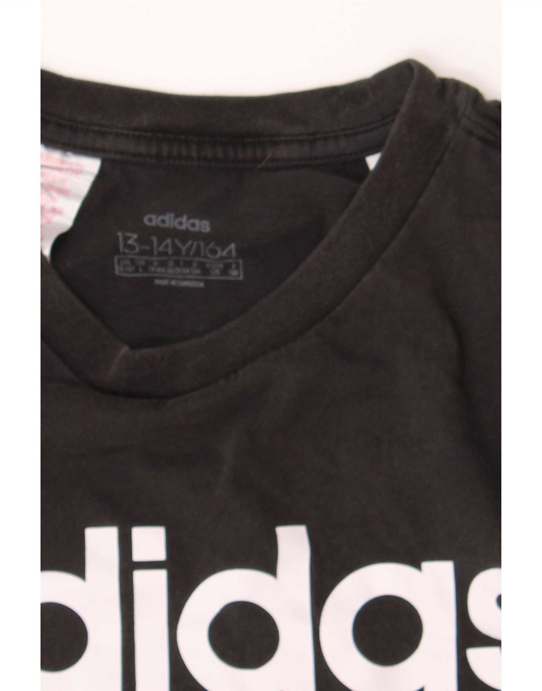 Adidas drenge grafisk t-shirt top 13-14 år sort