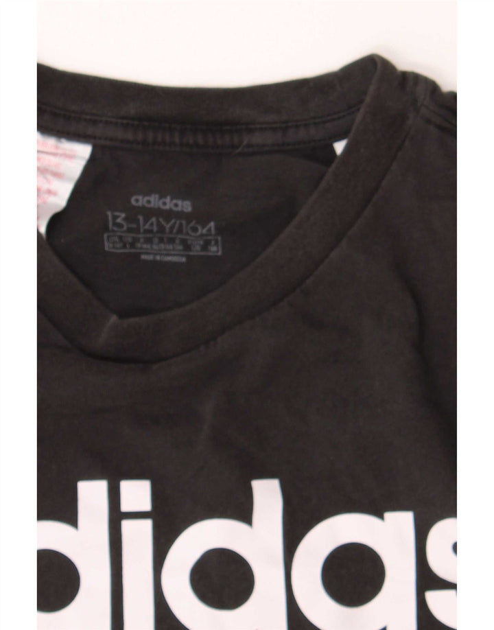Adidas drenge grafisk t-shirt top 13-14 år sort