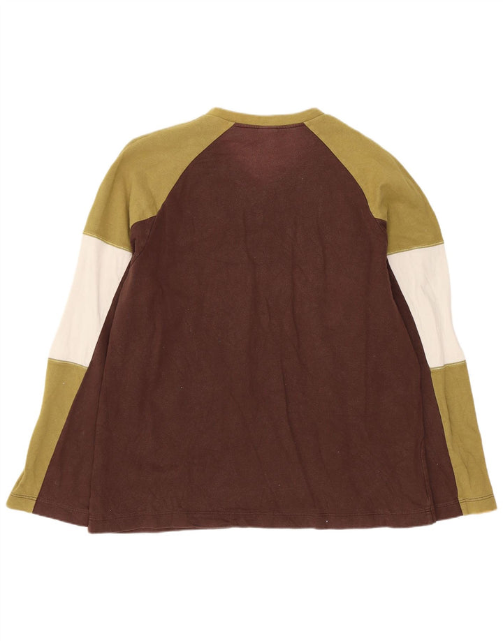 FILA Grafisk sweatshirt til mænd, lille brun colourblock bomuld