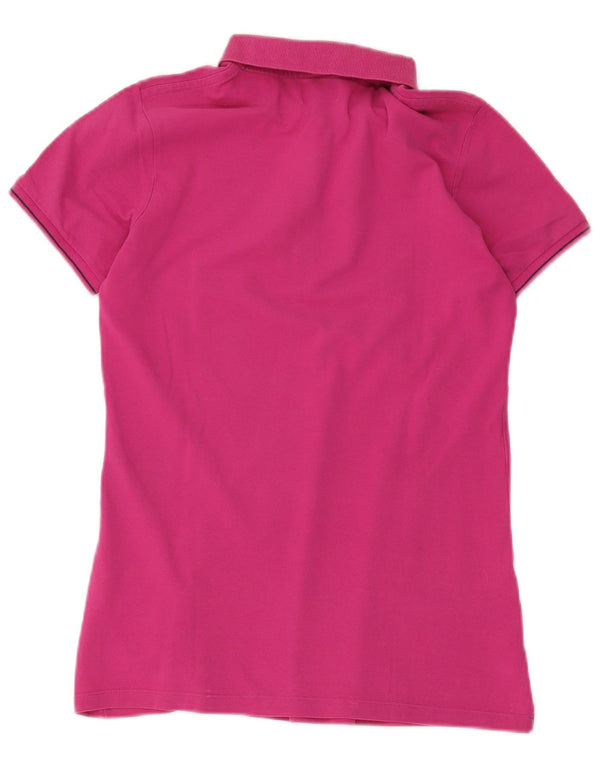 Kappa Dame grafisk polo shirt UK 14 Large Pink Bomuld