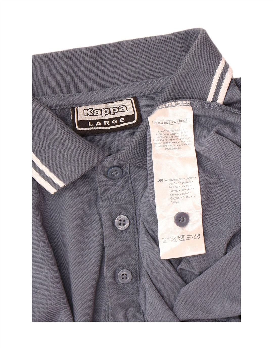 KAPPA Mens Polo Shirt Large Blue Cotton