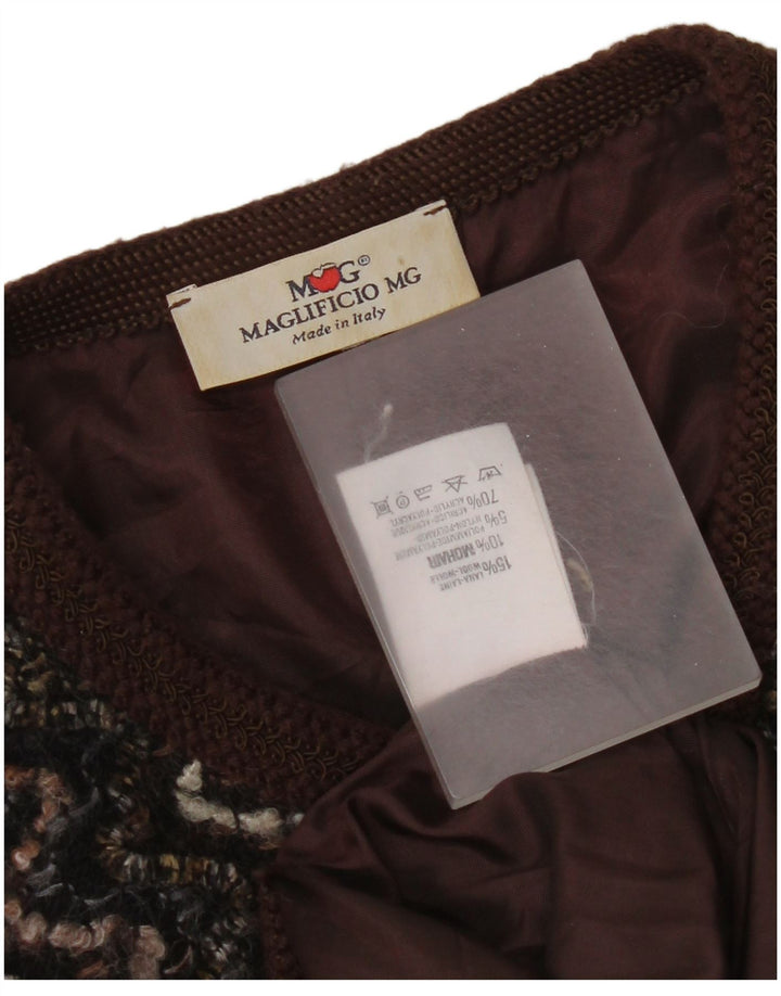 Maglificio Dame 5 Button Blazer Jacket UK 16 Large Brown Chevron Wool