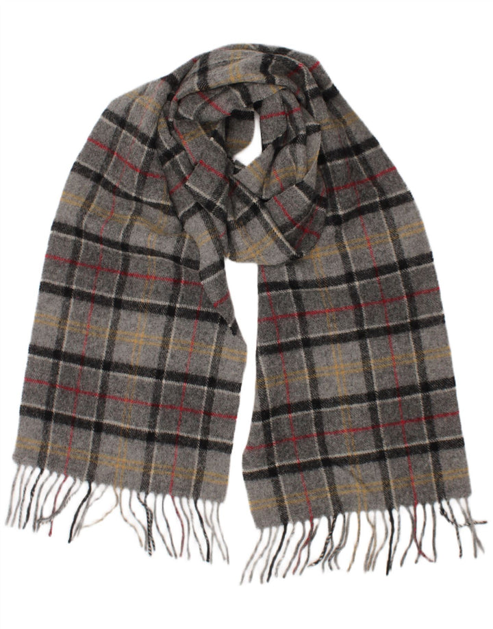 Barbour herre rektangel tørklæde One Size grå plaid lammeuld Classic