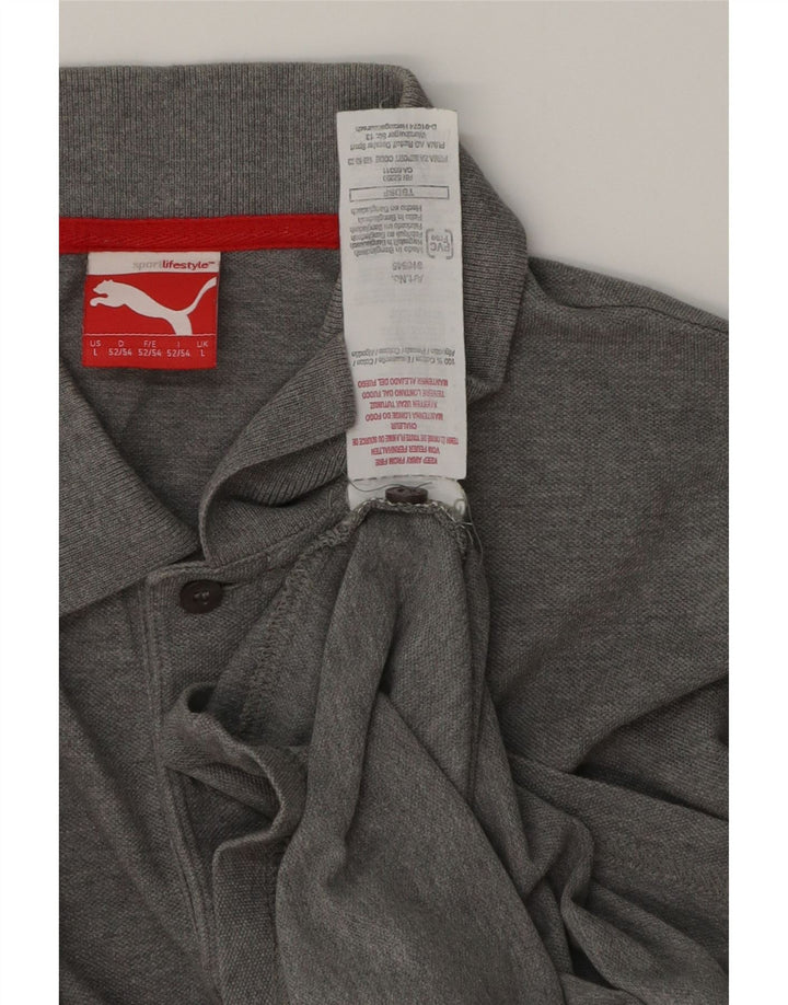 Puma Herre Polo Shirt Stor Grå Bomuld