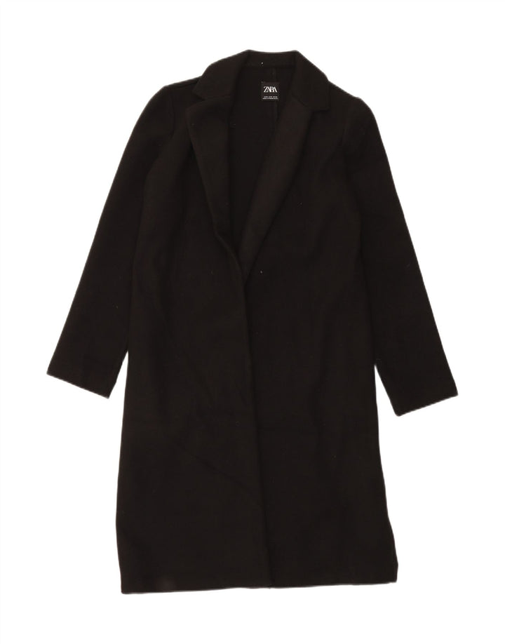 ZARA Womens Open Overcoat UK 10 Small Black Polyester Vintage Zara and Second-Hand Zara from Messina Hembry 
