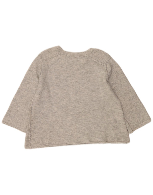 Zara Dame 3/4-ærmet Bådhalstrøje UK 14 Medium Grå Flecked