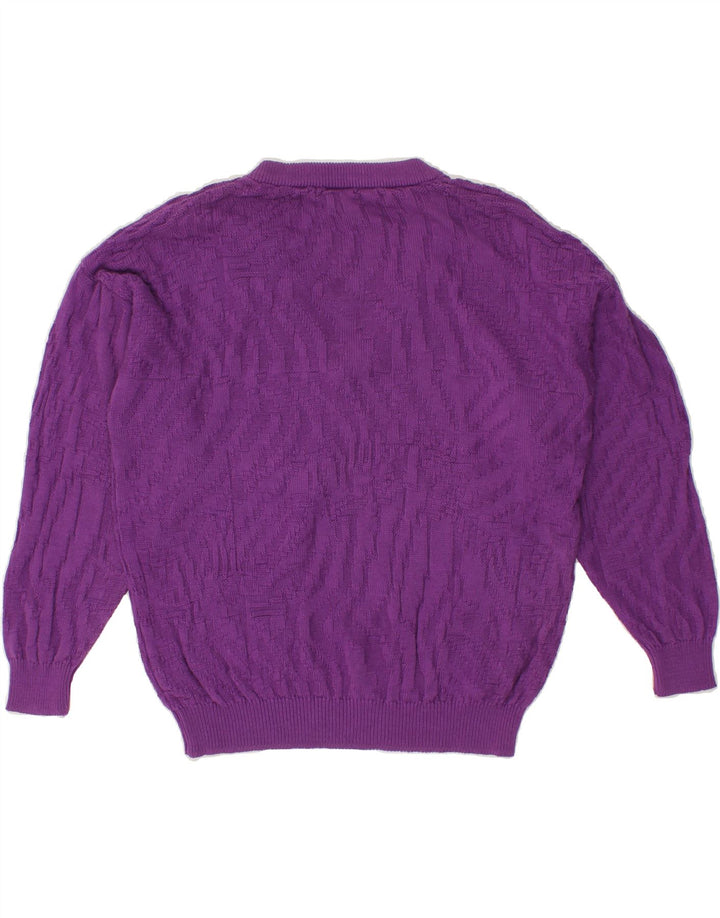 VINTAGE Womens V-Neck Jumper Sweater EU 40 Medium Purple Vintage Vintage and Second-Hand Vintage from Messina Hembry 