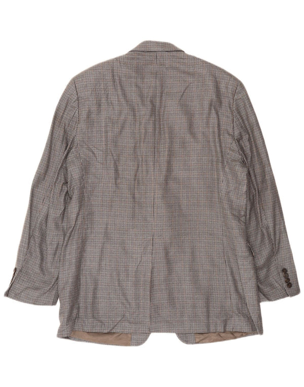 Ralph Lauren Herre 2-knaps blazerjakke UK 42 Large Grå Houndstooth Silke