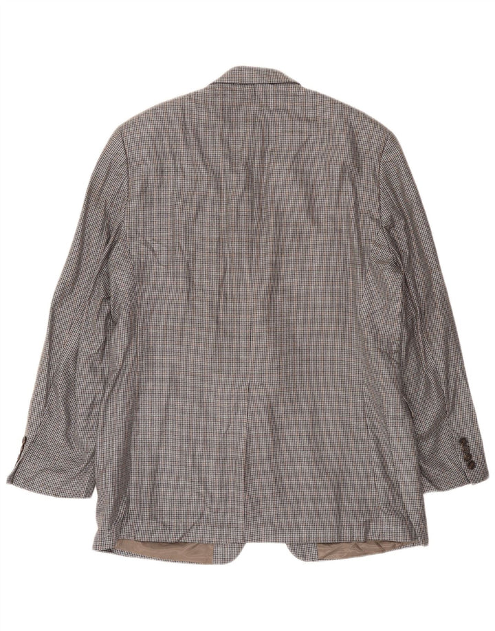 Ralph Lauren Herre 2-knaps blazerjakke UK 42 Large Grå Houndstooth Silke