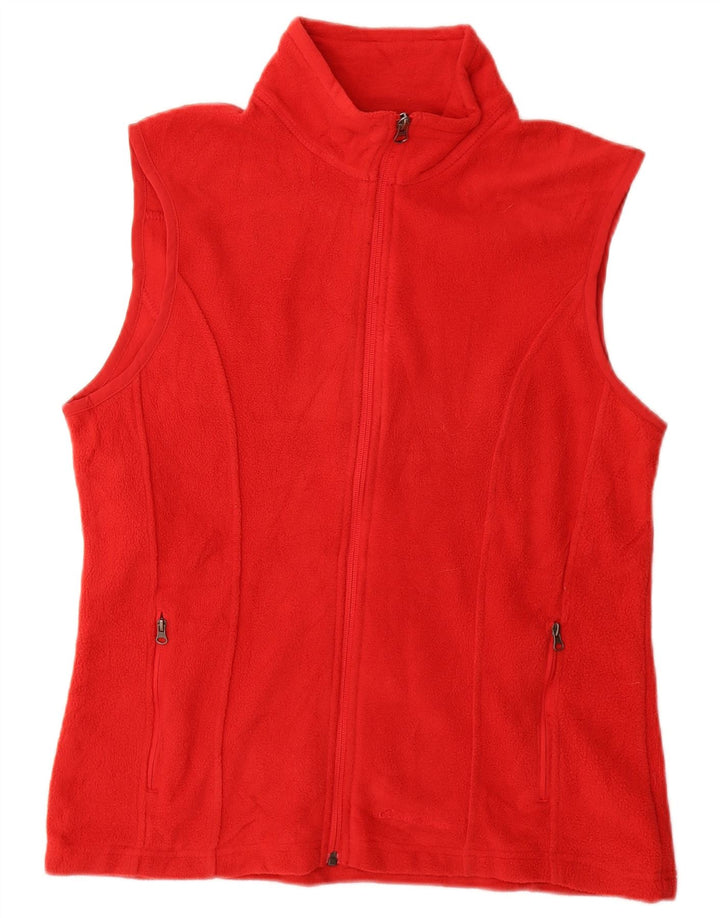 Eddie Bauer Dame Fleece Gilet UK 14 Medium Rød Polyester